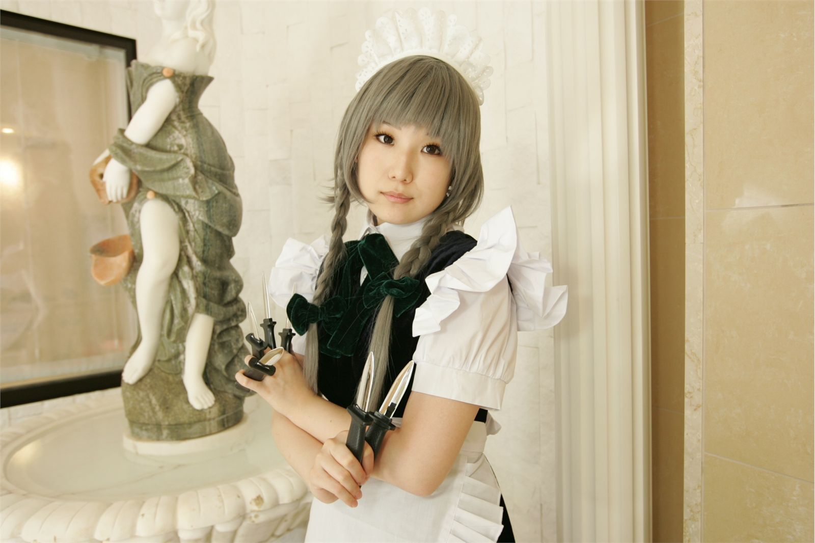 Black silk game beauty [Cosplay] izayoi Sakuya Japanese super seductive beauty photo